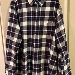 Club Room Men's XXL Flannel Shirt Plaid Button-Down Long Sleeve Shirt